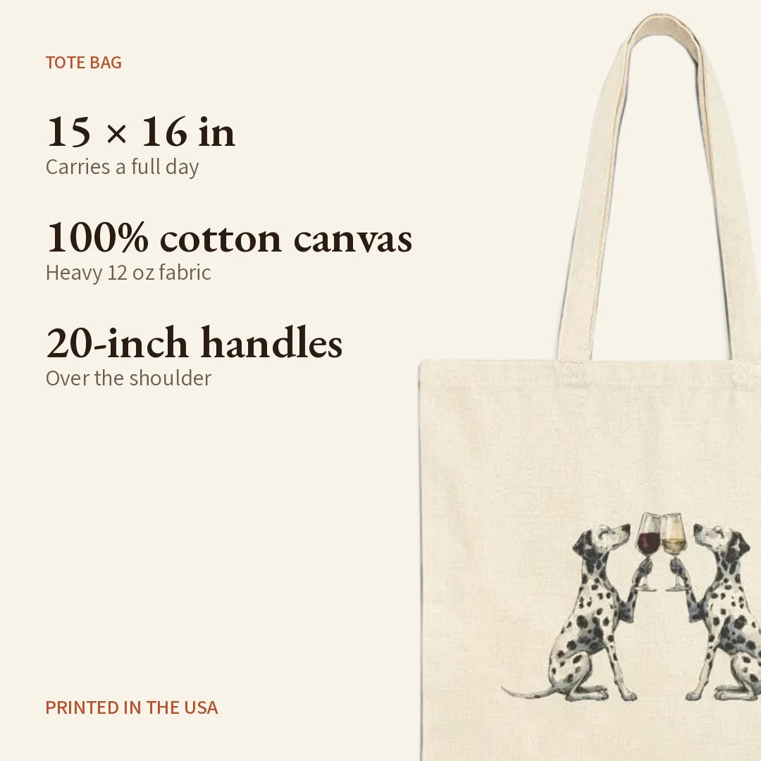 Happy Hour Dalmatian Tote Bag — what you get
