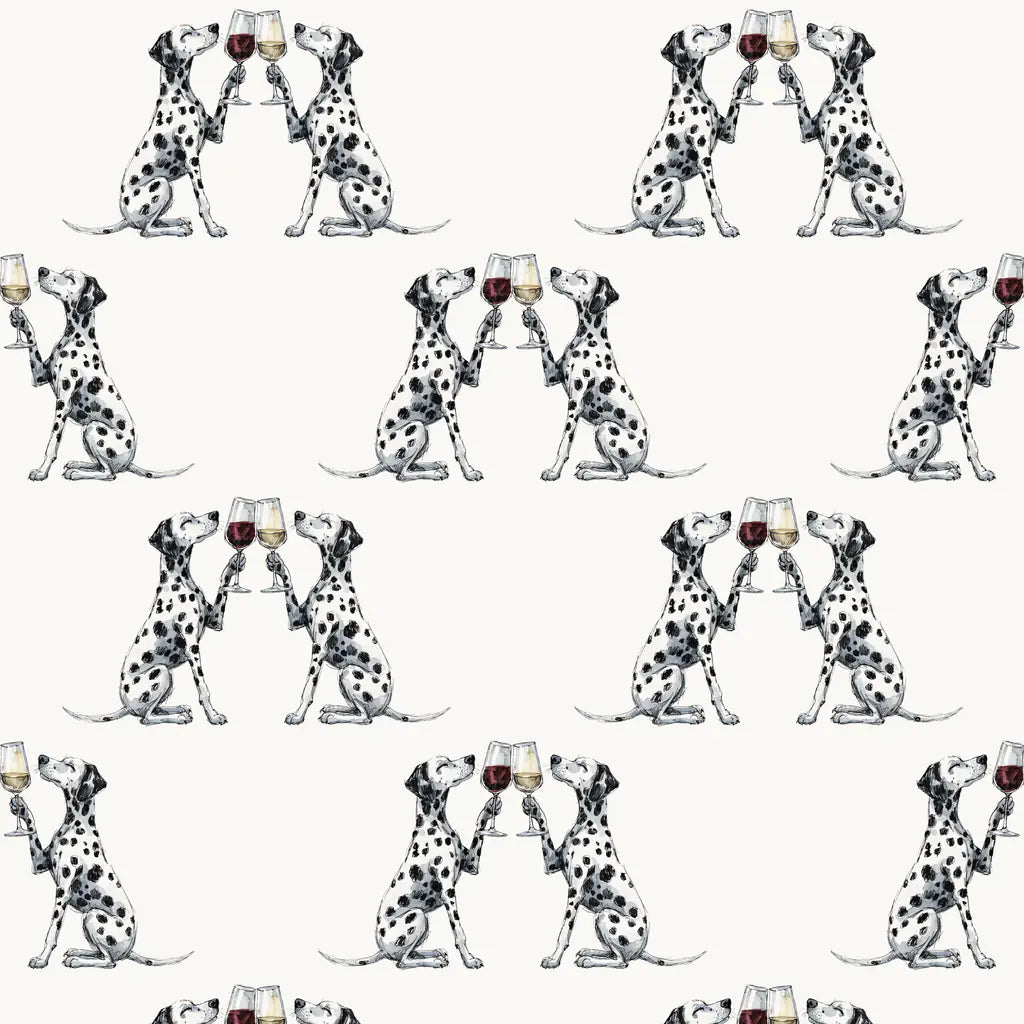 Happy Hour Dalmatian Wrapping Paper — repeating pattern tile