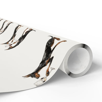 Happy Hour Doberman Wrapping Paper — paper roll