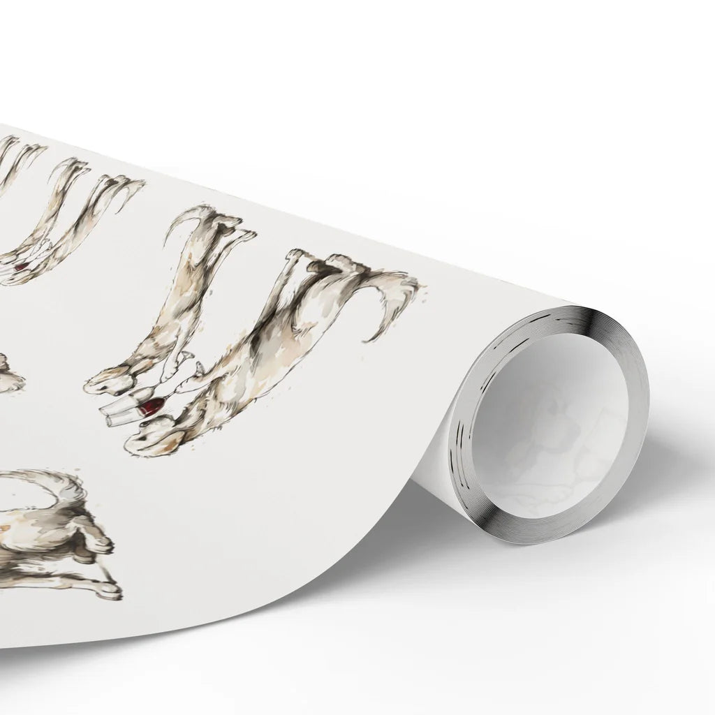 Happy Hour Golden Retriever Wrapping Paper — paper roll