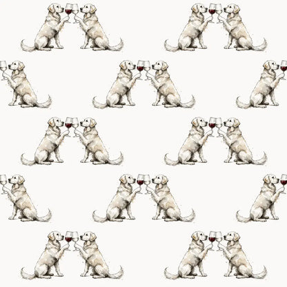 Happy Hour Golden Retriever Wrapping Paper — repeating pattern tile