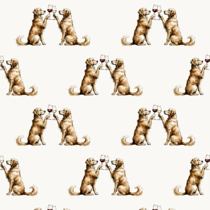 Happy Hour Golden Retriever Wrapping Paper — repeating pattern tile