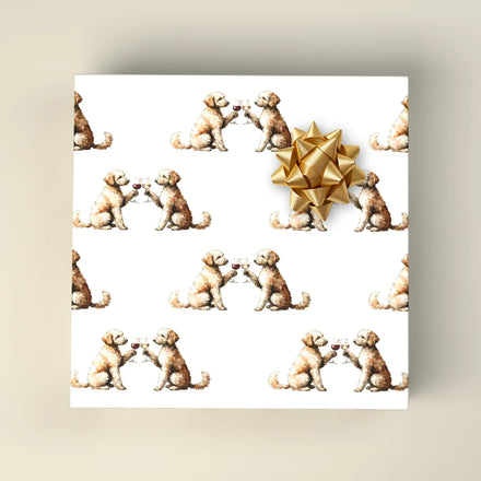 Happy Hour Goldendoodle Wrapping Paper