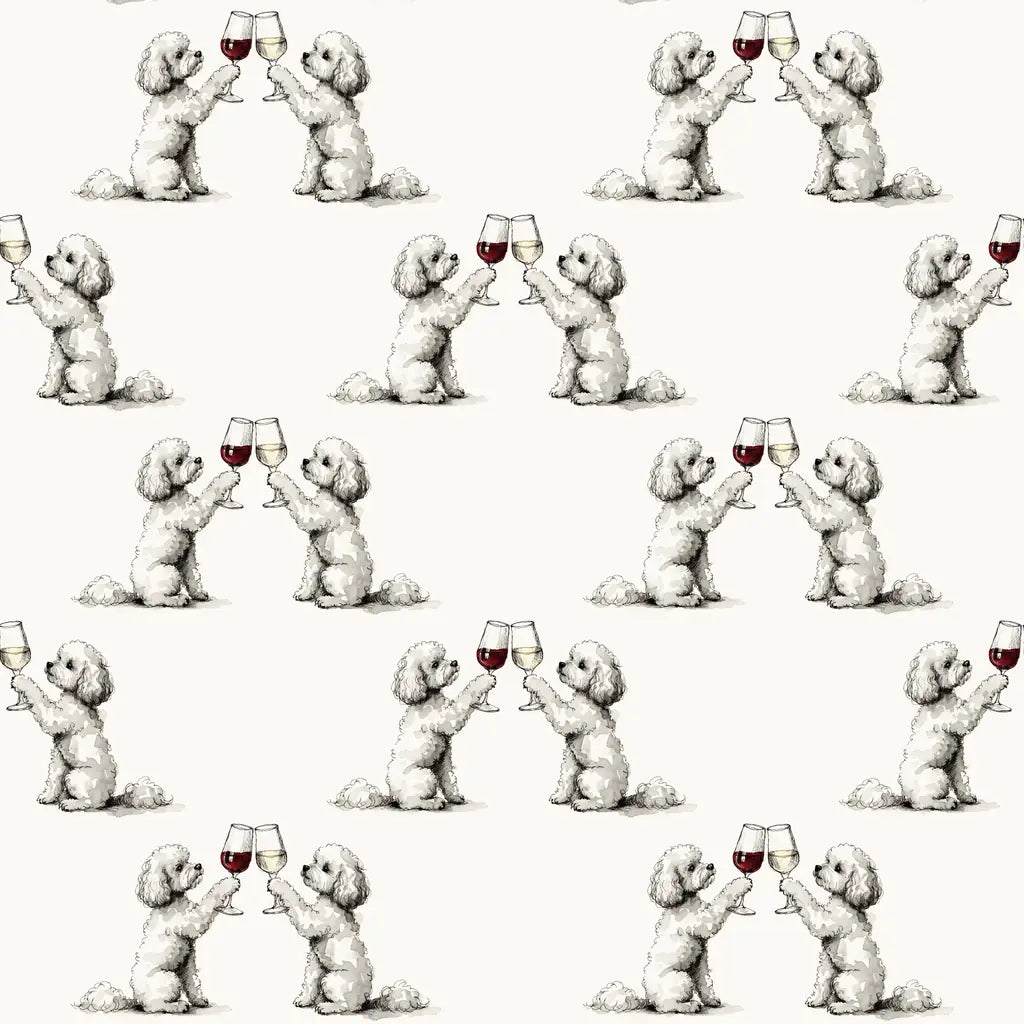 Happy Hour Maltipoo Wrapping Paper — repeating pattern tile