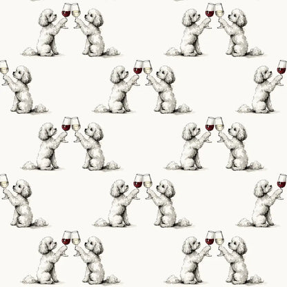 Happy Hour Maltipoo Wrapping Paper — repeating pattern tile