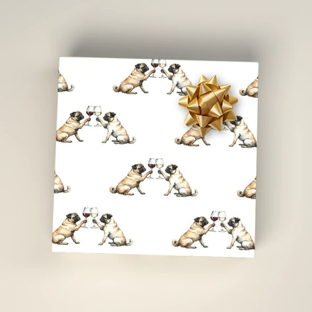 Happy Hour Pug Wrapping Paper