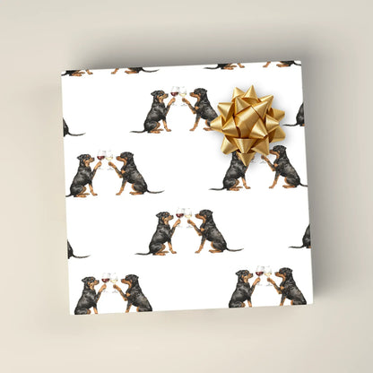 Happy Hour Rottweiler Wrapping Paper — wrapped gift presentation