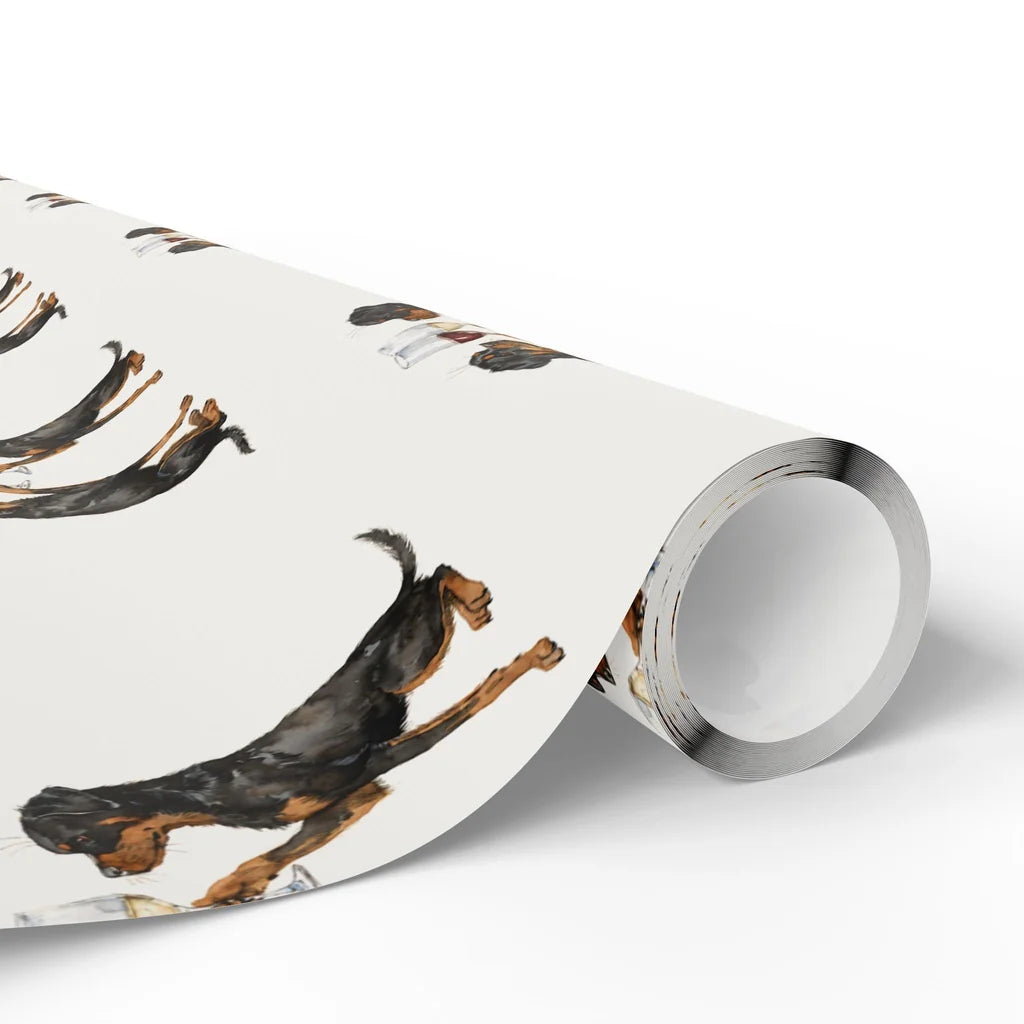 Happy Hour Rottweiler Wrapping Paper — paper roll