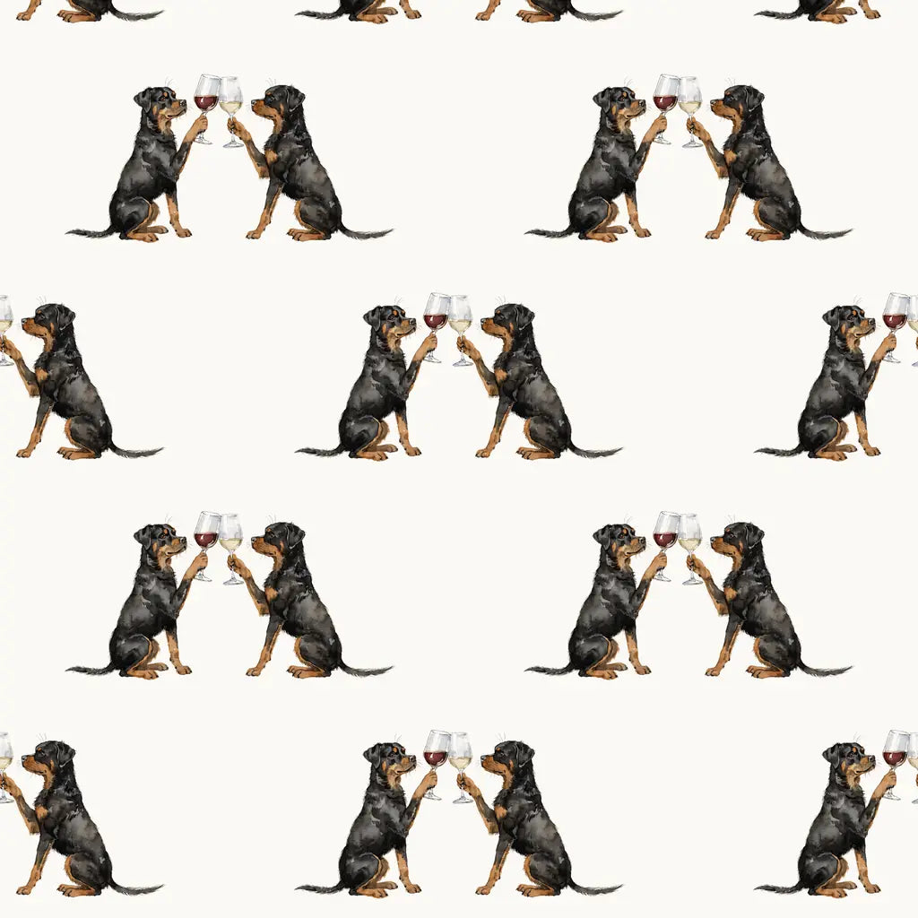 Happy Hour Rottweiler Wrapping Paper — repeating pattern tile