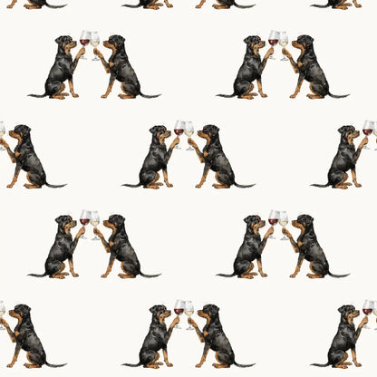 Happy Hour Rottweiler Wrapping Paper — repeating pattern tile