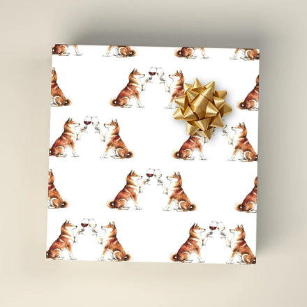 Happy Hour Shiba Inu Wrapping Paper