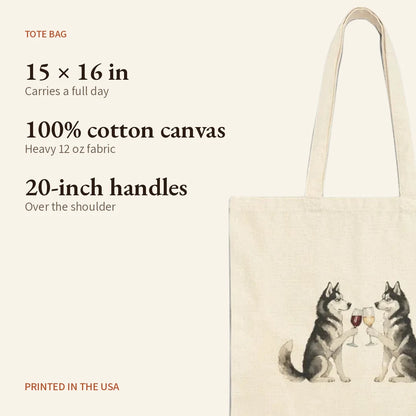 Happy Hour Siberian Husky Tote Bag — what you get