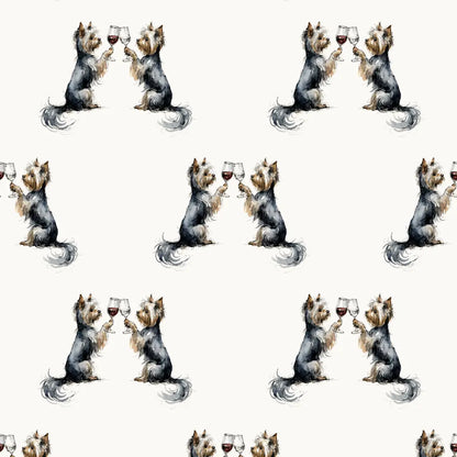 Happy Hour Yorkshire Terrier Wrapping Paper — repeating pattern tile