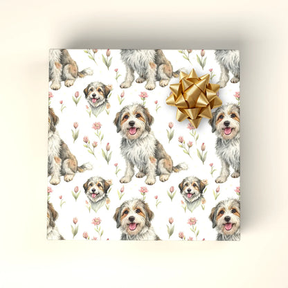 Havanese Floral Wrapping Paper — wrapped gift presentation