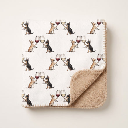 Happy Hour Chihuahua Sherpa Blanket