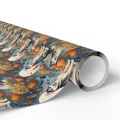 Howl-o-ween Siberian Husky Halloween Wrapping Paper — paper roll