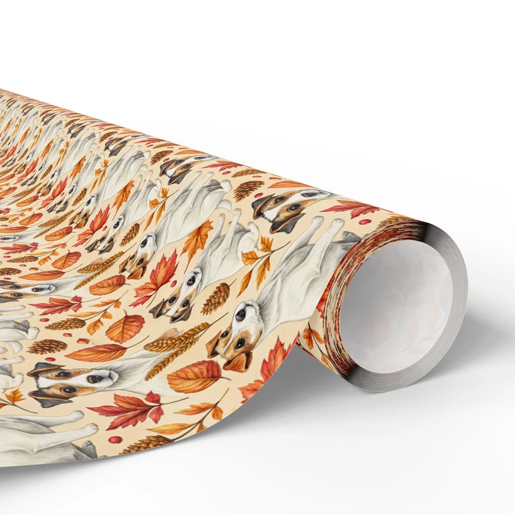 Jack Russell Terrier Autumn Wrapping Paper — paper roll