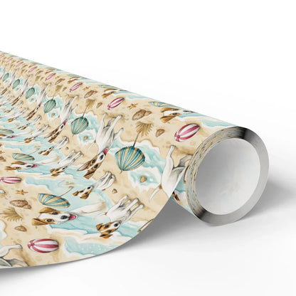 Jack Russell Terrier Beach Wrapping Paper — paper roll