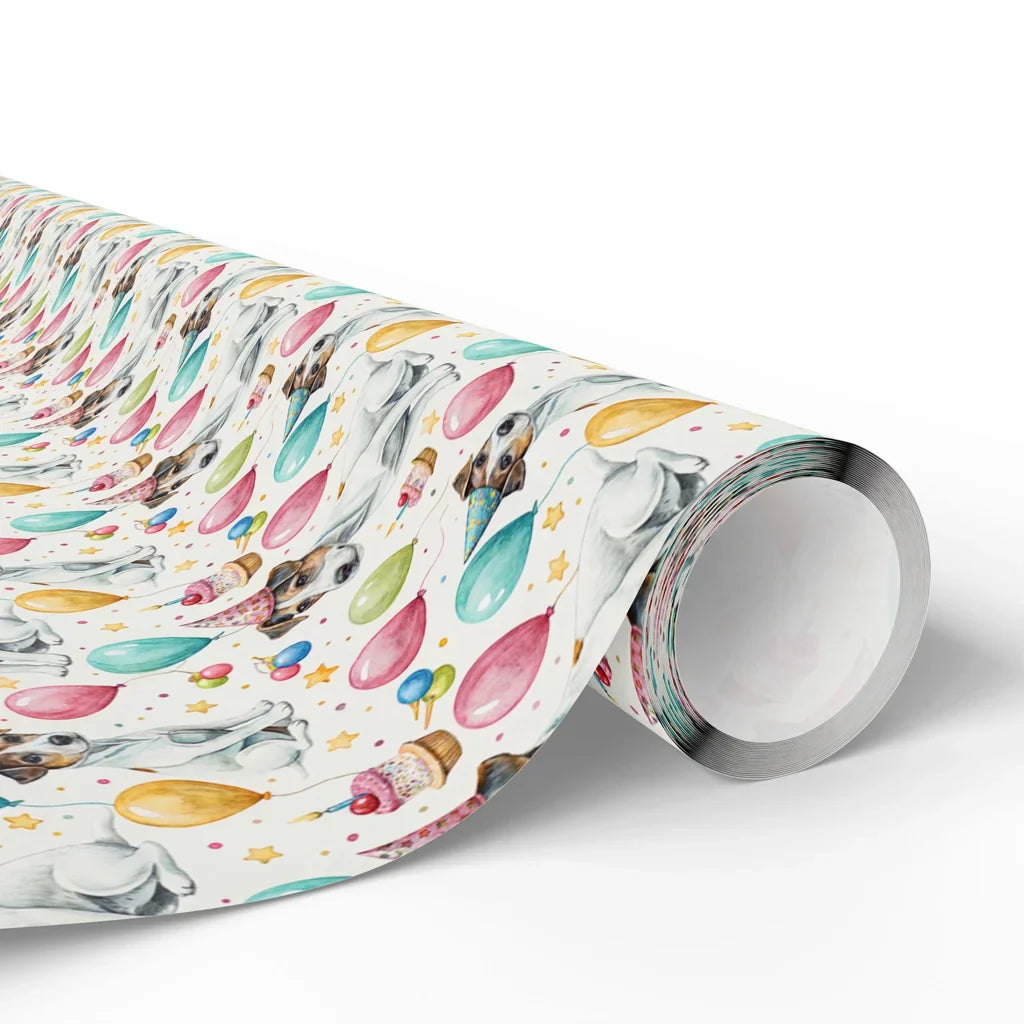 Jack Russell Terrier Birthday Wrapping Paper — paper roll