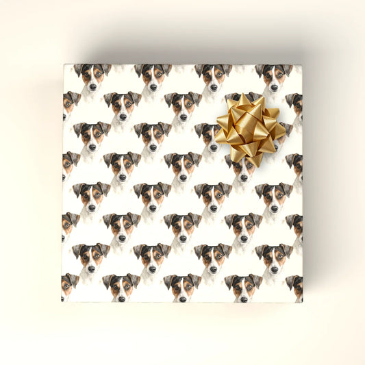 Jack Russell Terrier Portrait Wrapping Paper — wrapped gift presentation