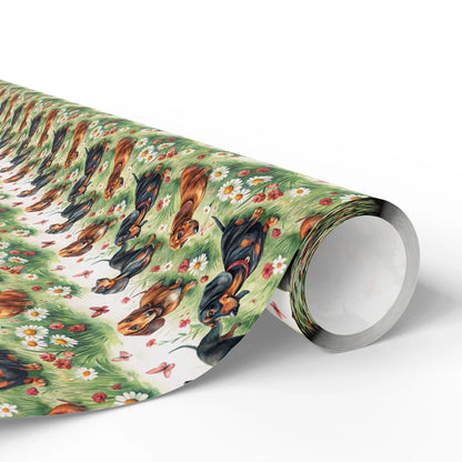 Long on Charm: Dachshund Floral Wrapping Paper — paper roll
