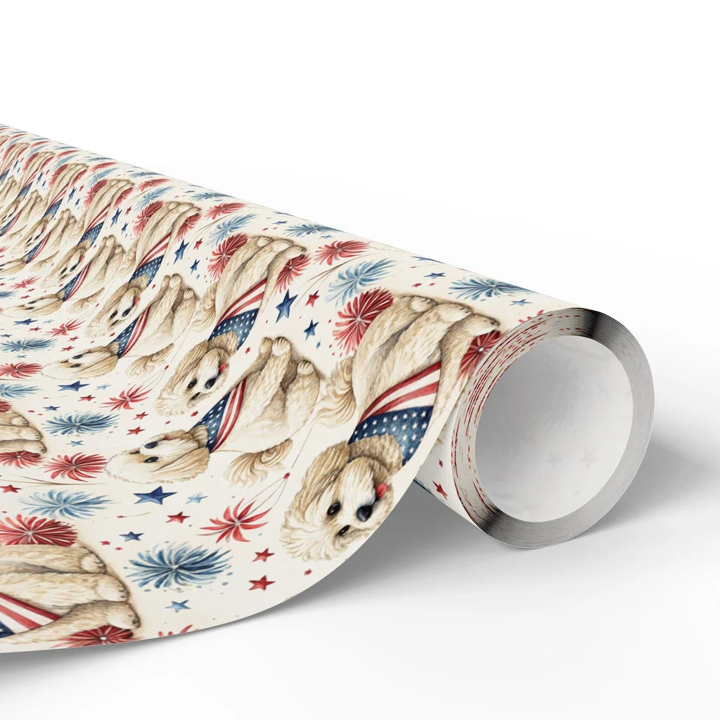 Maltipoo Americana Wrapping Paper — paper roll