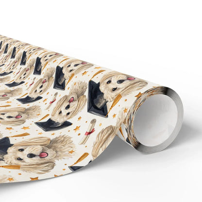 Maltipoo Graduation Wrapping Paper — paper roll