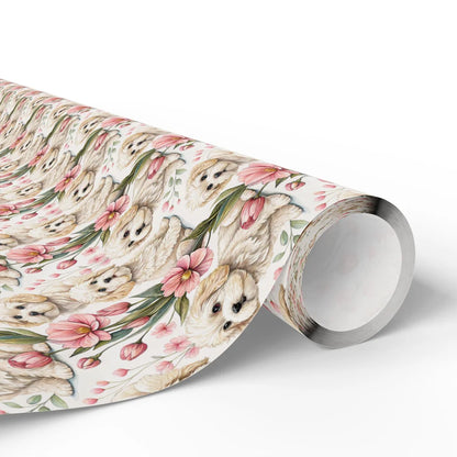 Maltipoo in Bloom Floral Wrapping Paper — paper roll