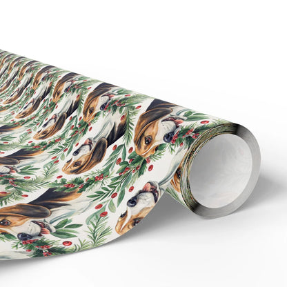Merry and Bright Beagle Christmas Wrapping Paper — paper roll