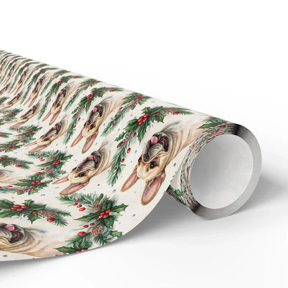 Merry & Bright French Bulldog Christmas Wrapping Paper — paper roll