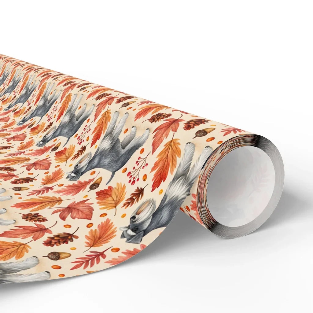 Miniature Schnauzer Autumn Wrapping Paper — paper roll