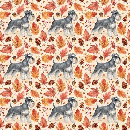 Miniature Schnauzer Autumn Wrapping Paper — repeating pattern tile