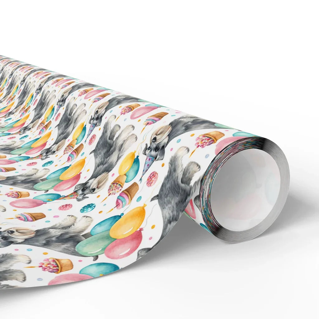 Miniature Schnauzer Birthday Wrapping Paper — paper roll