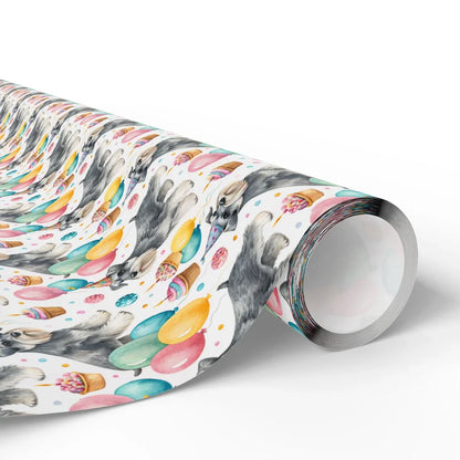 Miniature Schnauzer Birthday Wrapping Paper — paper roll