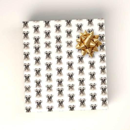 Miniature Schnauzer Portrait Wrapping Paper — wrapped gift presentation