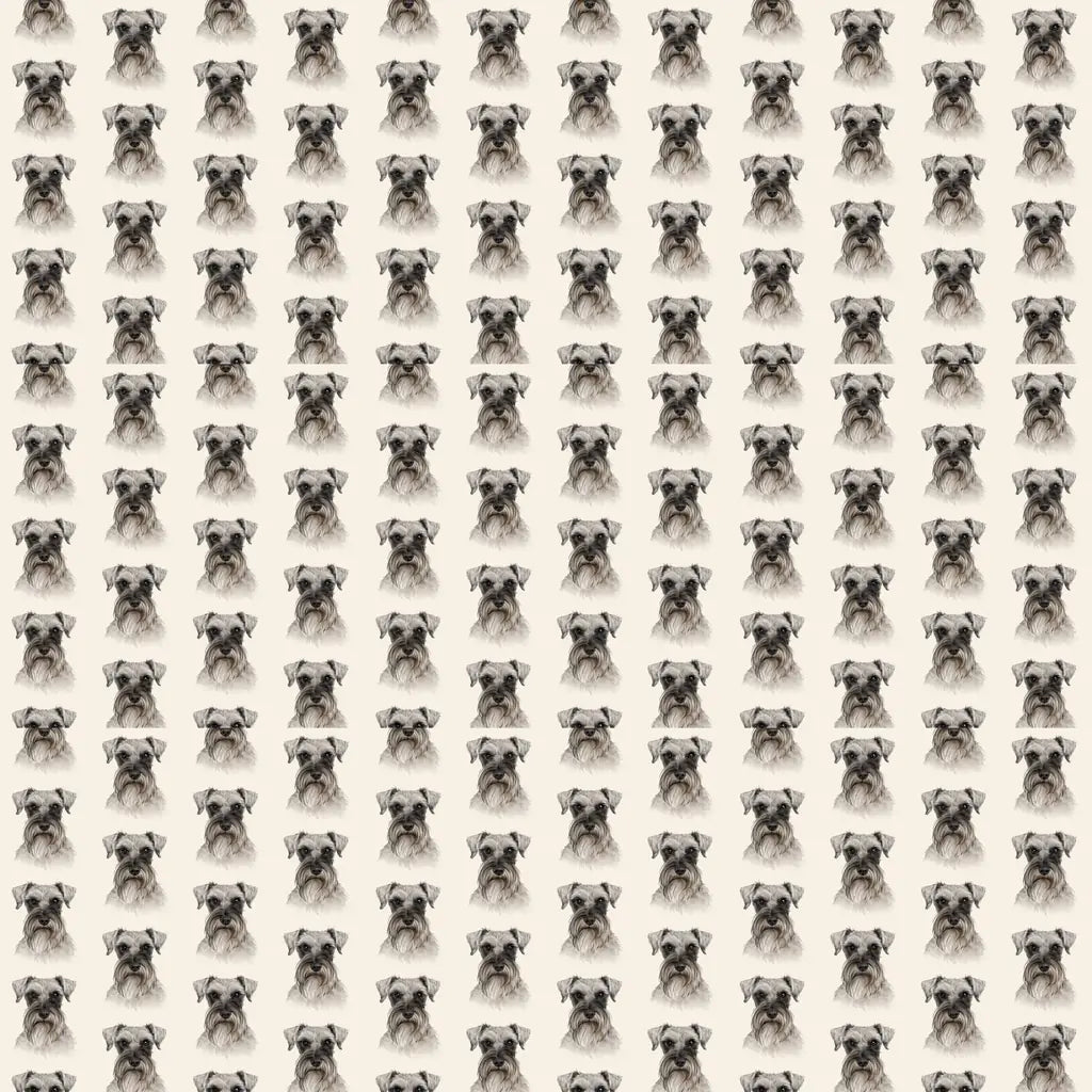Miniature Schnauzer Portrait Wrapping Paper — repeating pattern tile