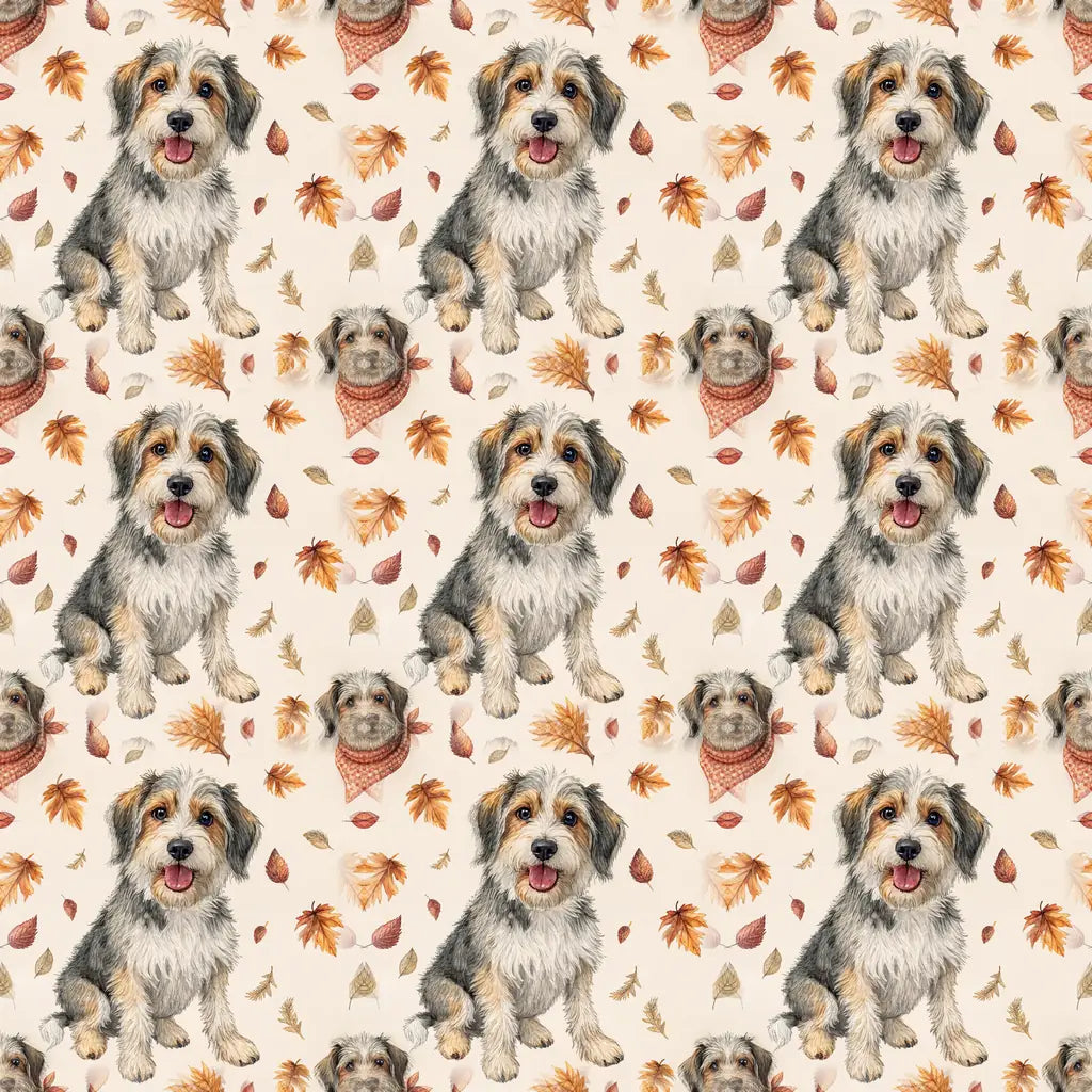 Mutt Autumn Wrapping Paper — repeating pattern tile