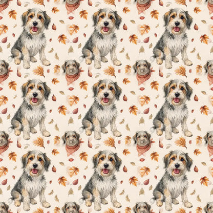 Mutt Autumn Wrapping Paper — repeating pattern tile