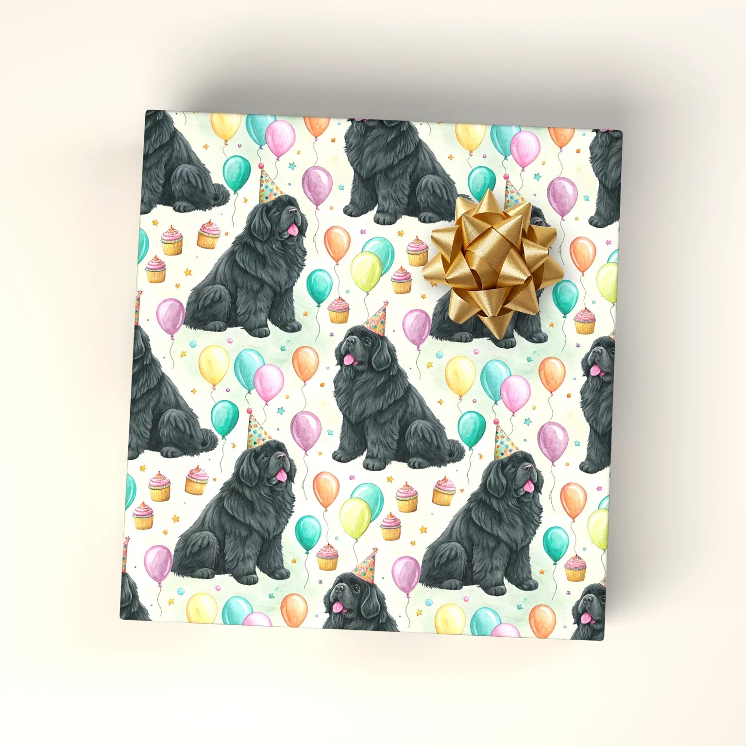Newfoundland Birthday Wrapping Paper — wrapped gift presentation