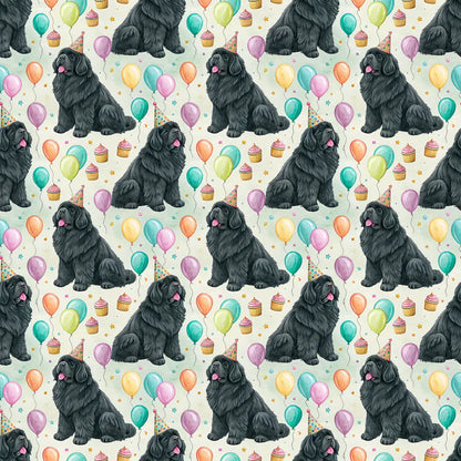 Newfoundland Birthday Wrapping Paper — repeating pattern tile
