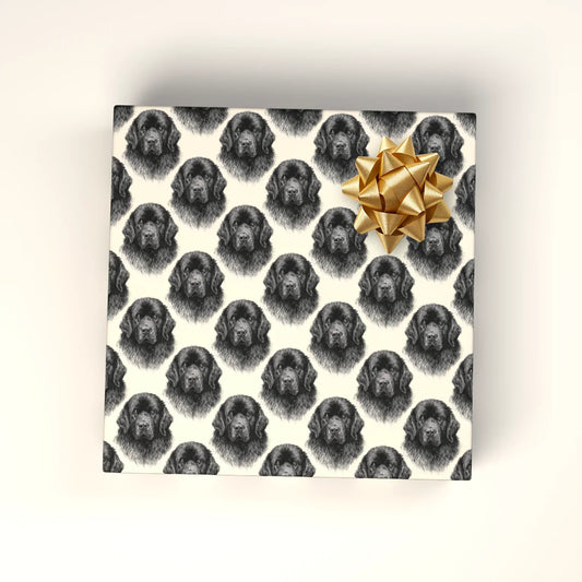 Newfoundland Portrait Wrapping Paper — wrapped gift presentation