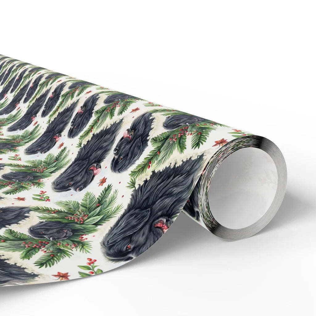 Newfoundland Portrait Wreath Wrapping Paper — paper roll
