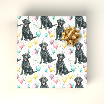 Party Animal Black Lab Birthday Wrapping Paper