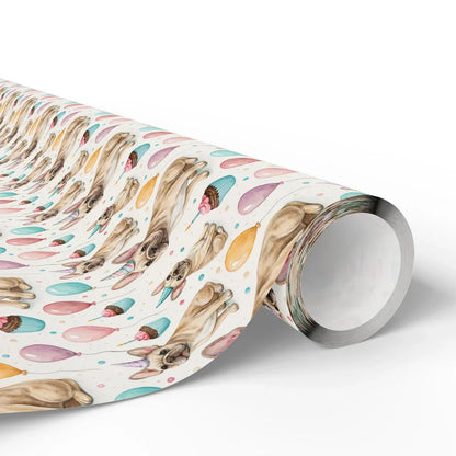 Party Hat French Bulldog Birthday Wrapping Paper — paper roll