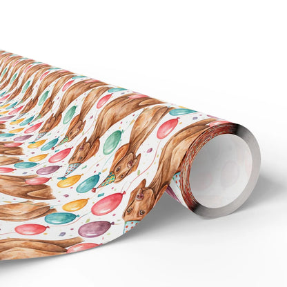 Party Hat Vizsla Birthday Wrapping Paper — paper roll