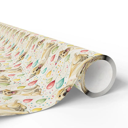 Party Hat Yellow Lab Birthday Wrapping Paper — paper roll