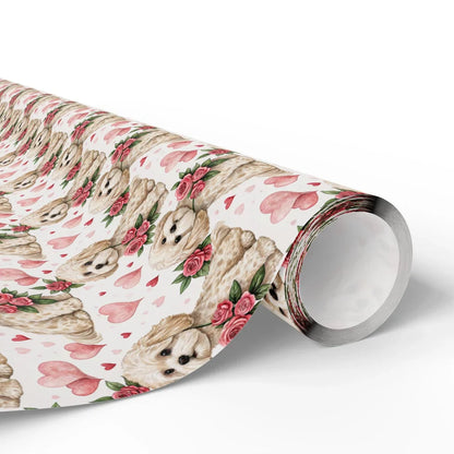 Pawsitively Yours: Cavapoo Valentine's Day Wrapping Paper — paper roll