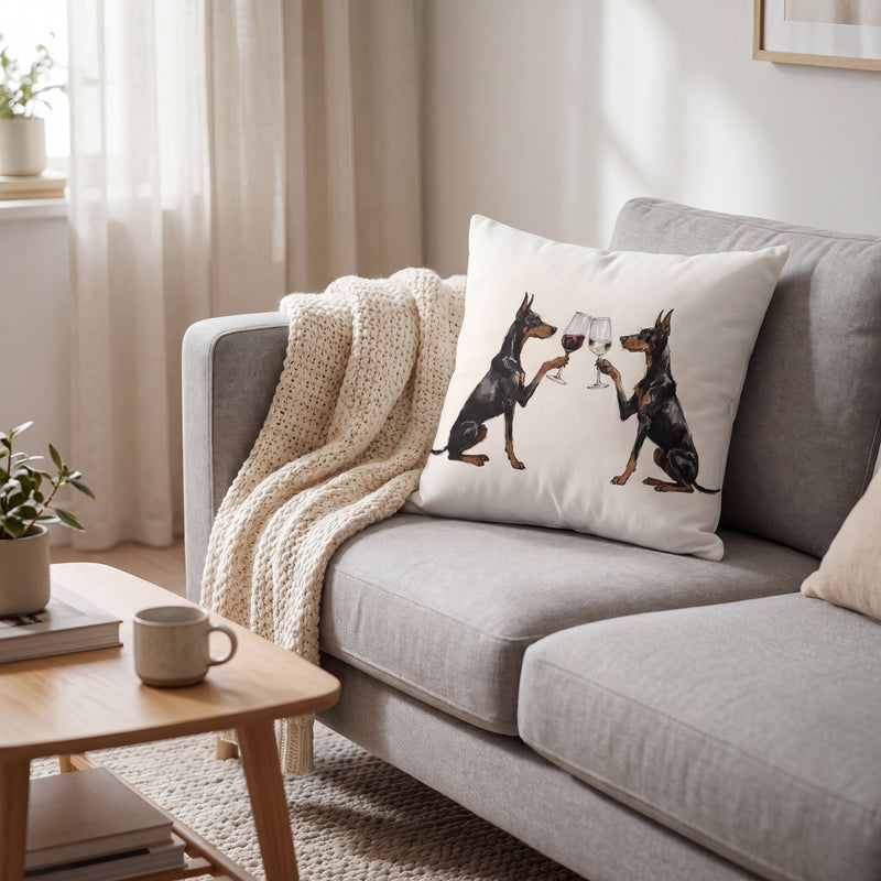Doberman throw pillow