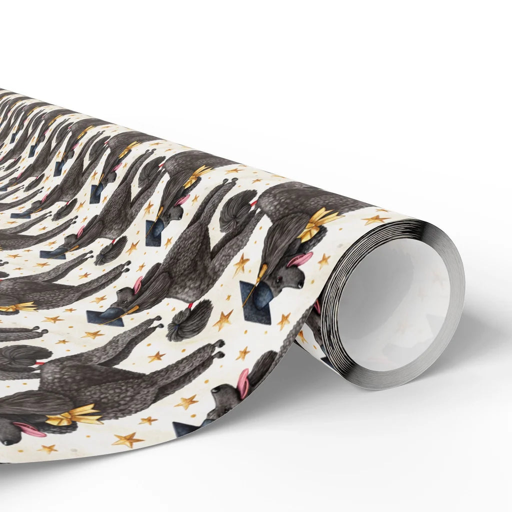 Poodle Graduation Wrapping Paper — paper roll