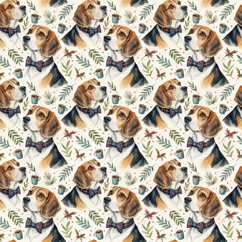 Dapper Beagle Father's Day Wrapping Paper — repeating pattern tile
